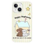 For iPhone 15 Plus Skin Feeling Jelly TPU Hybrid PC Phone Case(Dog White)