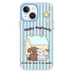 For iPhone 15 Plus Skin Feeling Jelly TPU Hybrid PC Phone Case(Dog Blue)