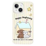 For iPhone 15 Skin Feeling Jelly TPU Hybrid PC Phone Case(Dog White)