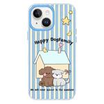 For iPhone 15 Skin Feeling Jelly TPU Hybrid PC Phone Case(Dog Blue)