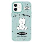 For iPhone 11 Skin Feeling Jelly TPU Hybrid PC Phone Case(Line Dog Light Green)