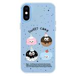 For iPhone X / XS Skin Feeling Jelly TPU Hybrid PC Phone Case(Little Monster Blue)