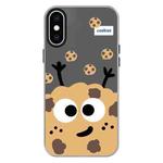 For iPhone X / XS Skin Feeling Jelly TPU Hybrid PC Phone Case(Cookie Black)