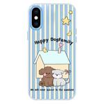 For iPhone XS Max Skin Feeling Jelly TPU Hybrid PC Phone Case(Dog Blue)