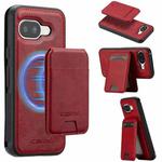 For Google Pixel 9a LC.IMEEKE L3 Series Detachable RFID Card Bag Magsafe Phone Case(Red)