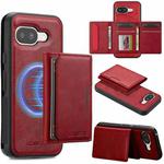 For Google Pixel 9a LC.IMEEKE L5 Series Detachable RFID Card Bag Magsafe Phone Case(Red)