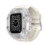 For Apple Watch Ultra 1 / 2 49mm RedPepper Armor Metal Case Integrated Silicone Watch Band(Clear Beige)