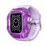 For Apple Watch Ultra 1 / 2 49mm RedPepper Armor Metal Case Integrated Silicone Watch Band(Clear Purple)