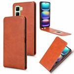 For Infinix Hot 50 4G Magnetic Vertical Flip Leather Phone Case(Brown)