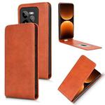 For Realme GT 7 Pro 5G Magnetic Vertical Flip Leather Phone Case(Brown)