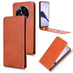 For Realme 14 Pro Lite / 13 Pro Global Magnetic Vertical Flip Leather Phone Case(Brown)
