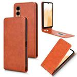 For Fujitsu Arrows F-52E We2 Magnetic Vertical Flip Leather Phone Case(Brown)