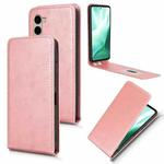 For Fujitsu Arrows F-51E We2 Plus Magnetic Vertical Flip Leather Phone Case(Rose Gold)