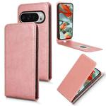 For Google Pixel 9 Magnetic Vertical Flip Leather Phone Case(Rose Gold)