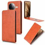 For Redmi K80 5G / K80 Pro Magnetic Vertical Flip Leather Phone Case(Brown)