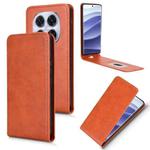 For Redmi Note 14 Pro 5G / Note 14 Pro+ Magnetic Vertical Flip Leather Phone Case(Brown)