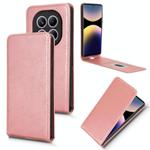 For Redmi Note 14 Pro 4G Magnetic Vertical Flip Leather Phone Case(Rose Gold)