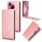 For Huawei Pura 70 5G Magnetic Vertical Flip Leather Phone Case(Rose Gold)