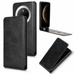 For Huawei Mate 70 Magnetic Vertical Flip Leather Phone Case(Black)