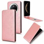 For Huawei Mate 70 Magnetic Vertical Flip Leather Phone Case(Rose Gold)