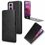 For Motorola Moto G04 / G24 / G24 Power Magnetic Vertical Flip Leather Phone Case(Black)