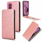 For Motorola Moto G55 5G Magnetic Vertical Flip Leather Phone Case(Rose Gold)