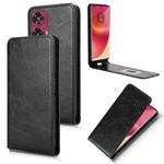 For Motorola Edge 50 Fusion 5G Magnetic Vertical Flip Leather Phone Case(Black)