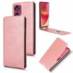 For Motorola Edge 50 Fusion 5G Magnetic Vertical Flip Leather Phone Case(Rose Gold)