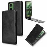 For Motorola Moto G35 5G Magnetic Vertical Flip Leather Phone Case(Black)