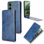 For Motorola Moto G35 5G Magnetic Vertical Flip Leather Phone Case(Blue)