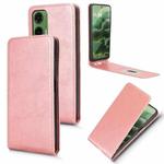 For Motorola Moto G35 5G Magnetic Vertical Flip Leather Phone Case(Rose Gold)