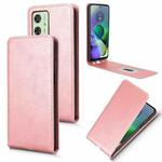 For Motorola Moto G54 5G Magnetic Vertical Flip Leather Phone Case(Rose Gold)