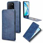 For Honor X5b 4G Magnetic Vertical Flip Leather Phone Case(Blue)