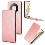 For Honor X60 5G / X9c Smart Magnetic Vertical Flip Leather Phone Case(Rose Gold)