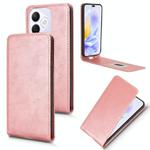 For Honor X60i 5G Magnetic Vertical Flip Leather Phone Case(Rose Gold)
