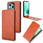 For Honor 400 Lite Magnetic Vertical Flip Leather Phone Case(Brown)