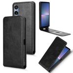 For Sony Xperia 5 V Magnetic Vertical Flip Leather Phone Case(Black)