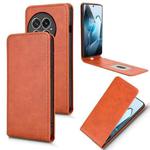 For OnePlus 13 Magnetic Vertical Flip Leather Phone Case(Brown)