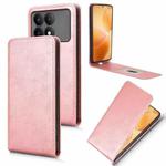 For Xiaomi Poco F6 Pro / Redmi K70 / K70 Pro Magnetic Vertical Flip Leather Phone Case(Rose Gold)