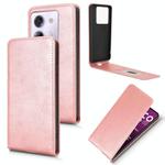 For Xiaomi Poco M7 Pro 5G / Redmi Note 14 5G Magnetic Vertical Flip Leather Phone Case(Rose Gold)