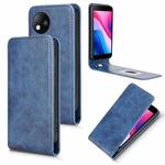 For ZTE Blade A35 Lite Magnetic Vertical Flip Leather Phone Case(Blue)