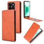 For ZTE Blade A35 / A55 Magnetic Vertical Flip Leather Phone Case(Brown)