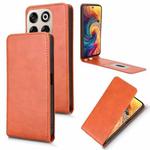 For ZTE Blade V70 Magnetic Vertical Flip Leather Phone Case(Brown)