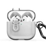 For AirPods 4 DUX DUCIS PECL Series Split Transparent Earphone Case with Hook(Grey)