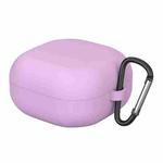 For New Samsung Galaxy Buds Live/Pro Solid Color Anti-fall Earphone Protective Case with Hook(Purple)