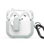 For AirPods 4 DUX DUCIS PECP Series Split Earphone Case with Hook(Green White)