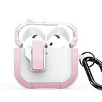 For AirPods 4 DUX DUCIS PECP Series Split Earphone Case with Hook(Pink White)