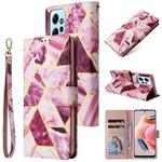 For Redmi Note 12 4G Marble Bronzing Stitching Leather Phone Case(Purple)