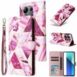 For Redmi Note 13 4G Marble Bronzing Stitching Leather Phone Case(Purple)