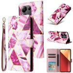 For Redmi Note 13 Pro 4G Marble Bronzing Stitching Leather Phone Case(Purple)